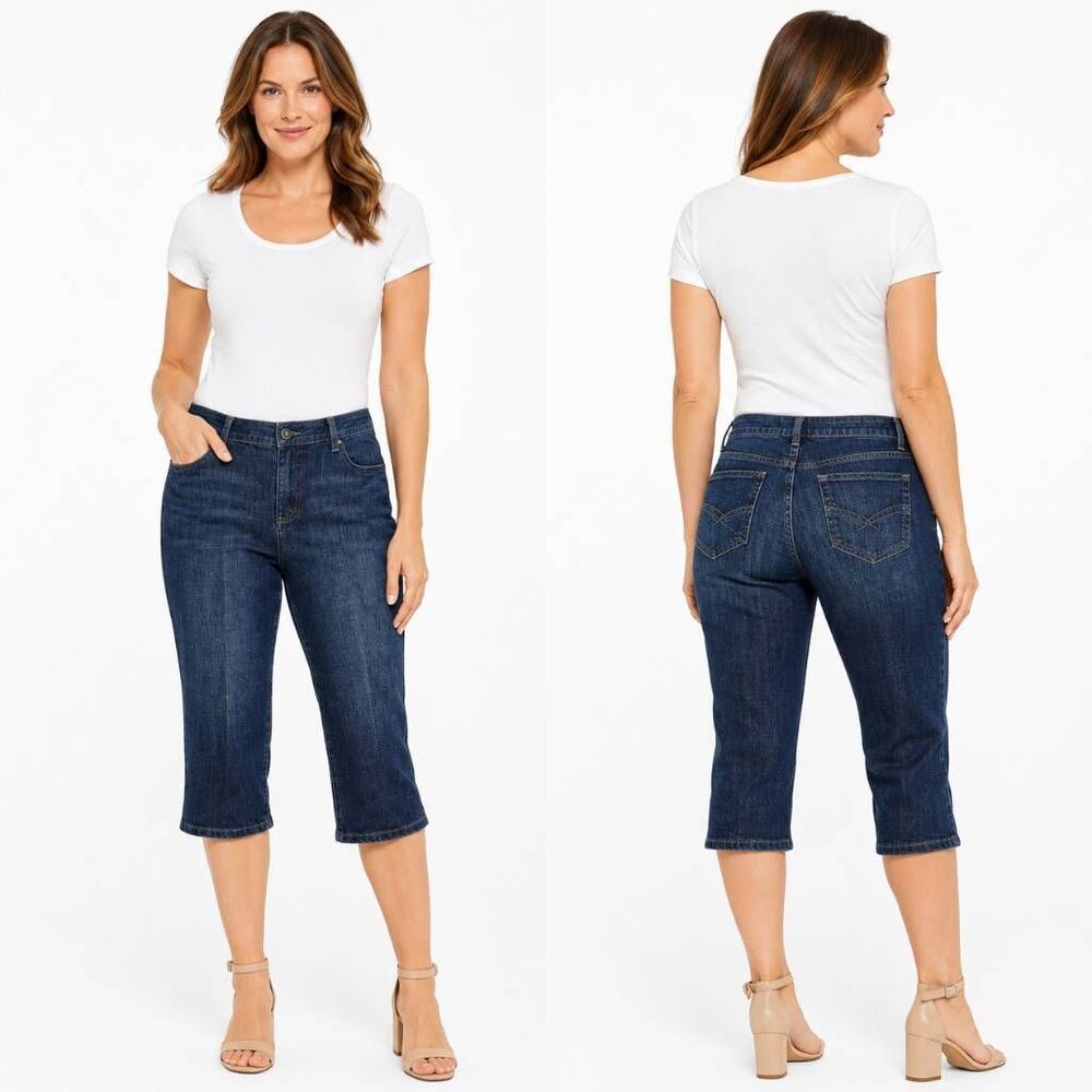 Chico's Platinum Size 1 (8) Ultimate Fit Crop Slim Fit Jean